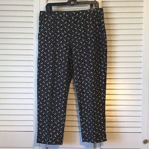 Lands' End Black Paisley Print Pants